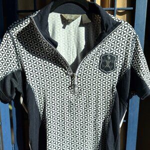 Goode Rider Equestrian Women's Zip Front Short Sleeve Riding Shirt XL